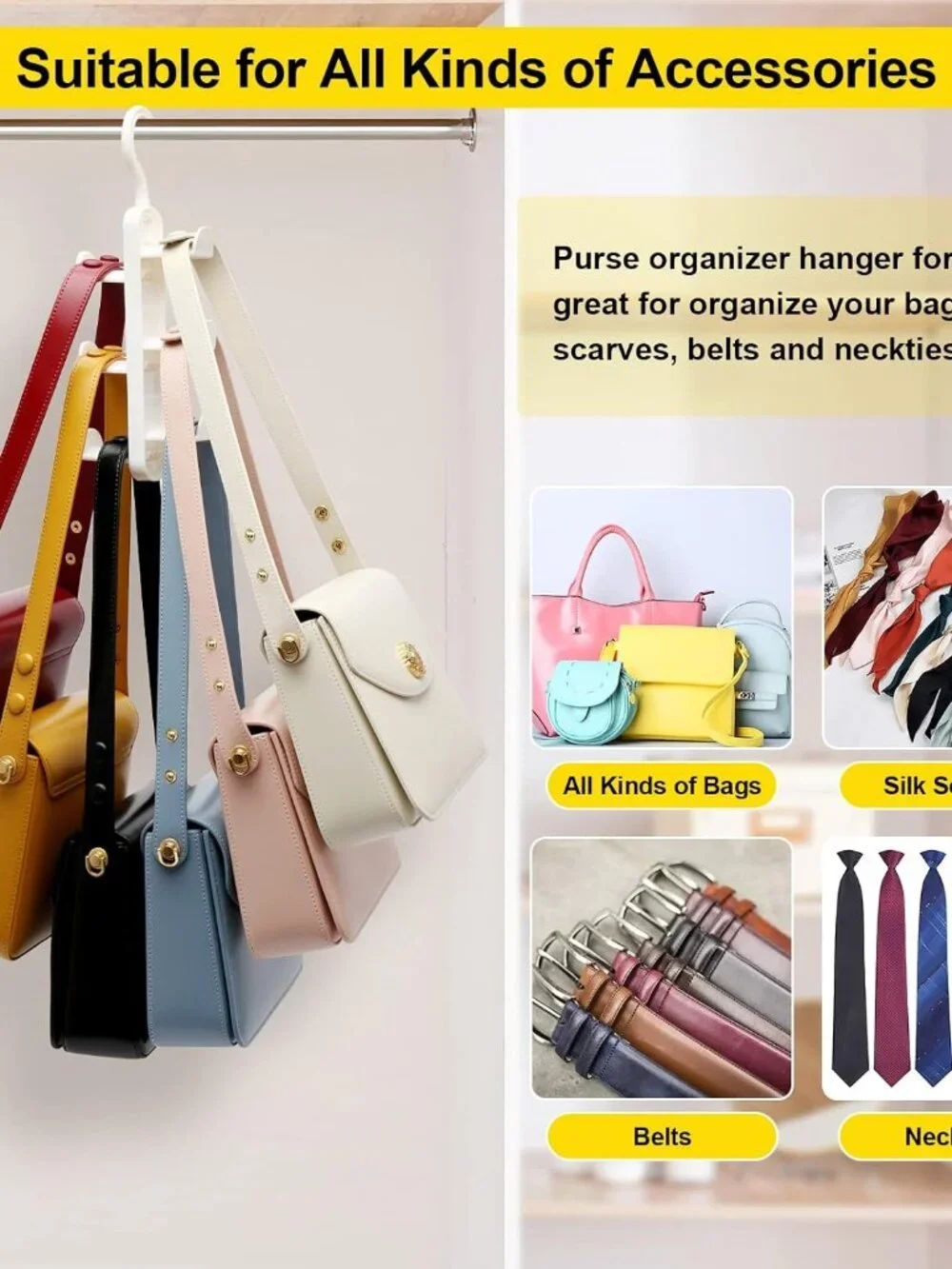 NEW 2pc Pack Purse Hanger Organizer